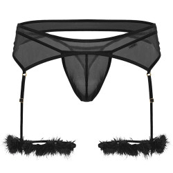 CandyMan String et porte-jarretelles Voltis 2 Pièces Noir